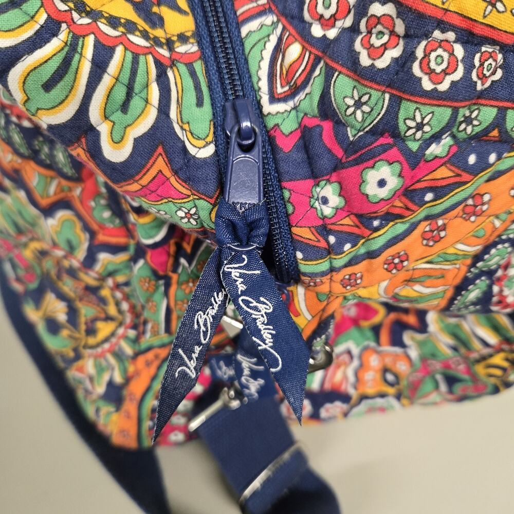 Vera Bradley Grand Traveler Venetian Print Blue Orange Red Paisley - Picture 6 of 10